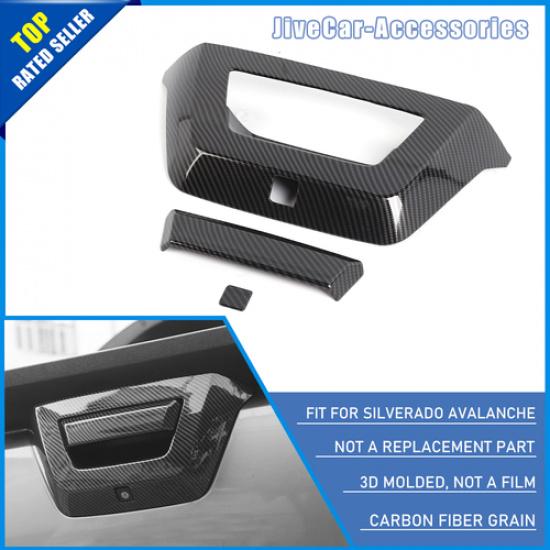 Carbon Fiber Rear Tailgate Handle Cover For Chevy Avalanche 2007-13 Accessories
