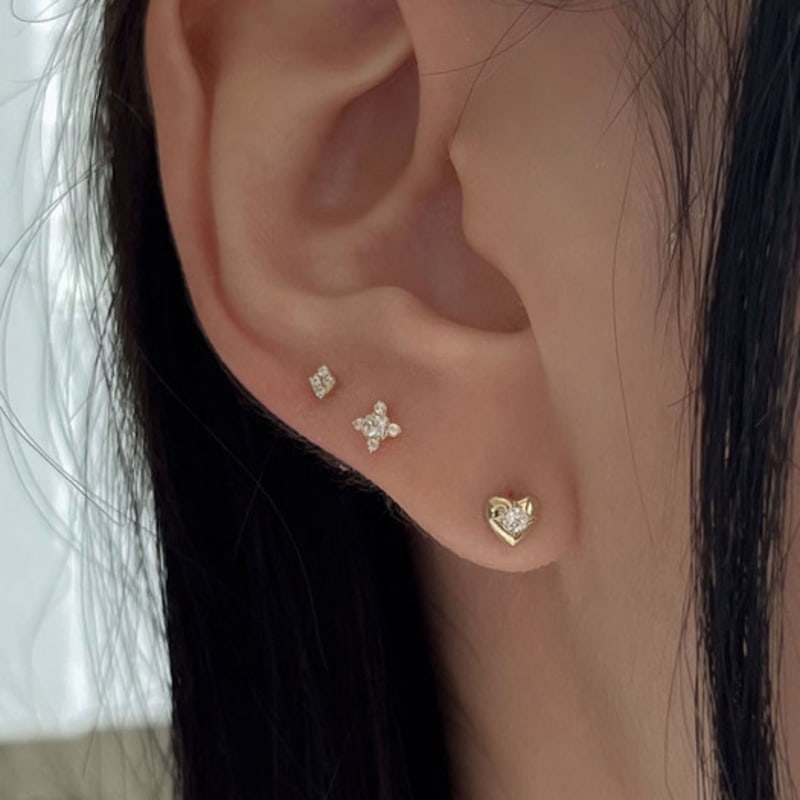youngglow 14k mini dia cubic piercing