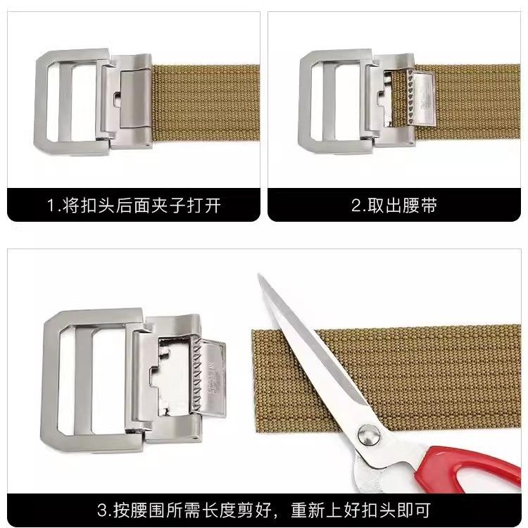 Tactical Belt Men'S Double Ring Buckle Nylon Belt Middle-Aged And Young Outdoor Versatile Belt