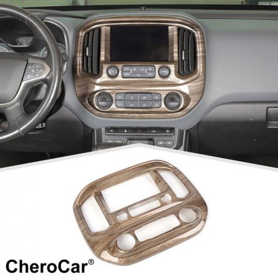 Wood Grain Dash Panel Navigation Decor Cover Trim Bezel for Chevy Colorado 2014+