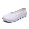 Hospital one-word nurse shoes women's white wedge heel soft sole beef tendon sole beauty shoes flat spring and summer non-slip women's shoes