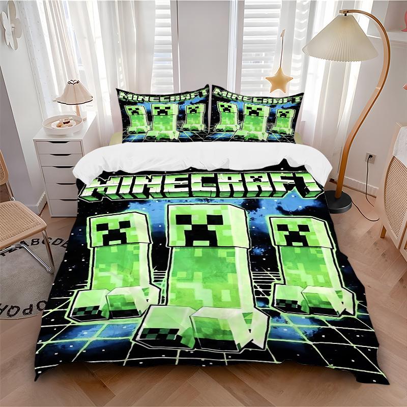 3pcs Minecraft Bedding Set. Soft and Comfortable with No Core Included (1x Duvet Cover + 2x Pillow Covers) yy251010193