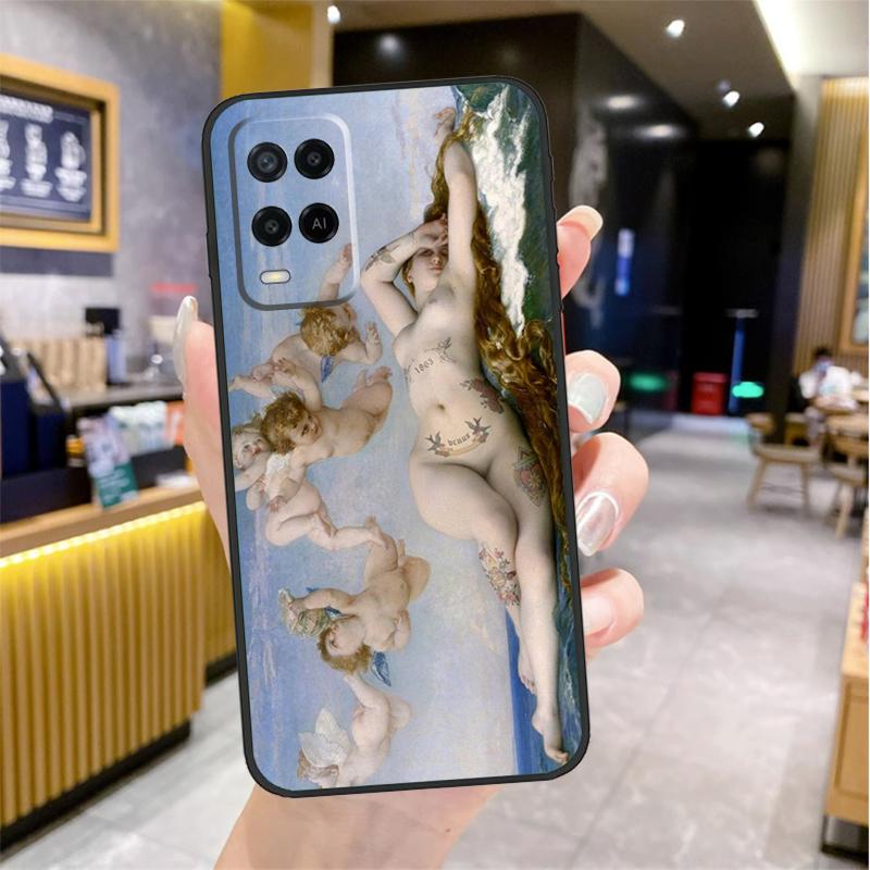 Art Painting Birth Of Venus Case For Oppo A96 A76 A16 A17 A18 A60 A80 A40 A38 A58 A78 A98 A94 A74 A54 A15 A57 A77 A5 Pro