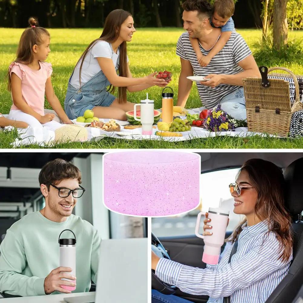 Bpa-free Mug Sleeve Water Cup Sleeve Silicone Water Bottle Boot Sleeve Glitter Non-slip Insulation Cup Protector for Water