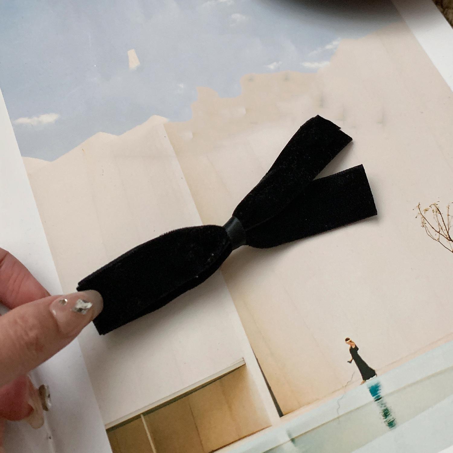 

Корейская черная бархатная заколка-бант для челки – Элегантный аксессуар для волос во французском стиле