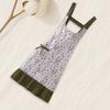 Adjustable Floral Print Cooking Apron with Pockets Stylish Tie-up Work Apron for Women Machine Washable Art Apron