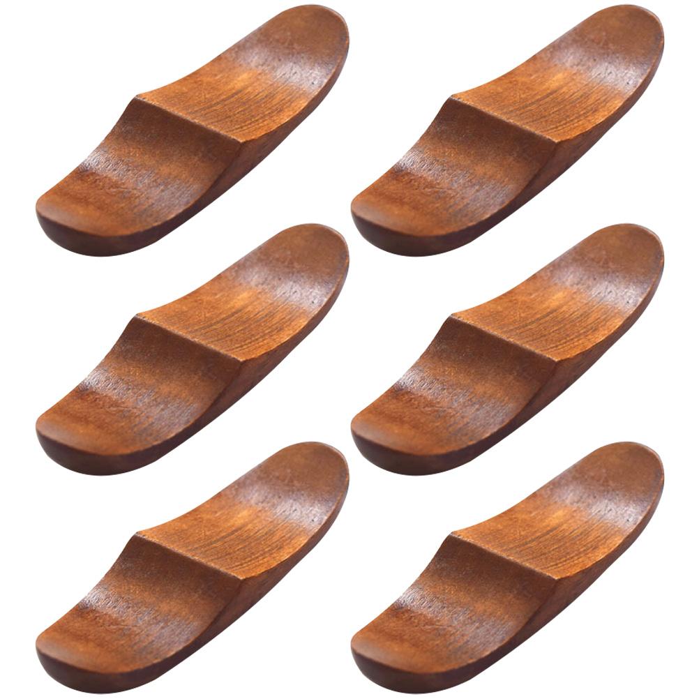 

6 шт. Подставка-держатель для палочек для еды и ложек из массива дерева, деревянные держатели для вилок, подставки для ложек