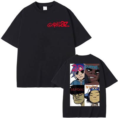 Gorillaz Band Face Arts Graphic T-shirts Men Women Clothing Retro Street High Quality T Shirts Fashion Comfort Oversized T-shirt
