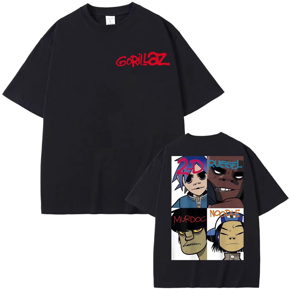 Gorillaz Band Gesichts Kunst Grafische T-Shirts Herren Damen Kleidung Retro Straße Hohe Qualität T-Shirts Mode Komfort Hip Hop T-Shirt