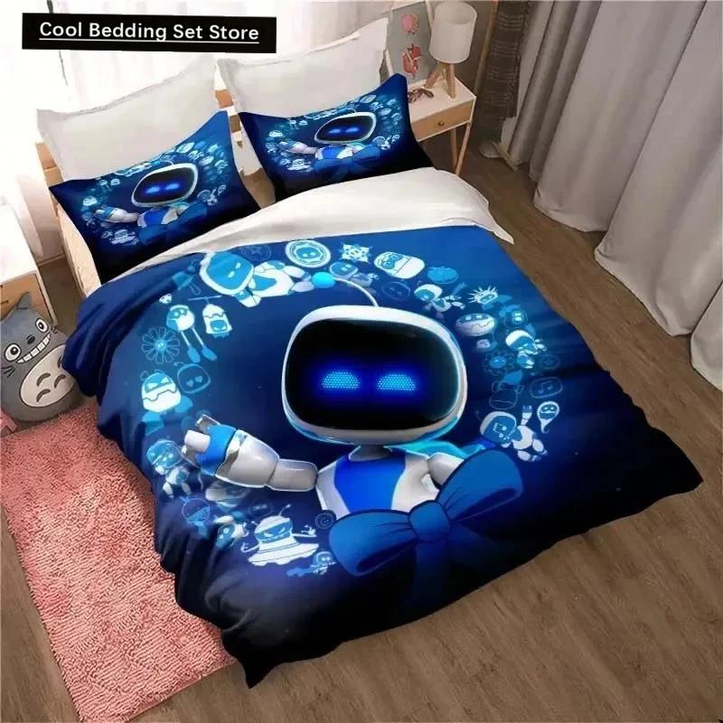 

ASTRO BOT Cute Cartoon Bedding Set Duvet Set Single Double Bed King Size Bed Set Adult boys Bedroom Duvet Cover Pillow Case US Twin(172x218cm)