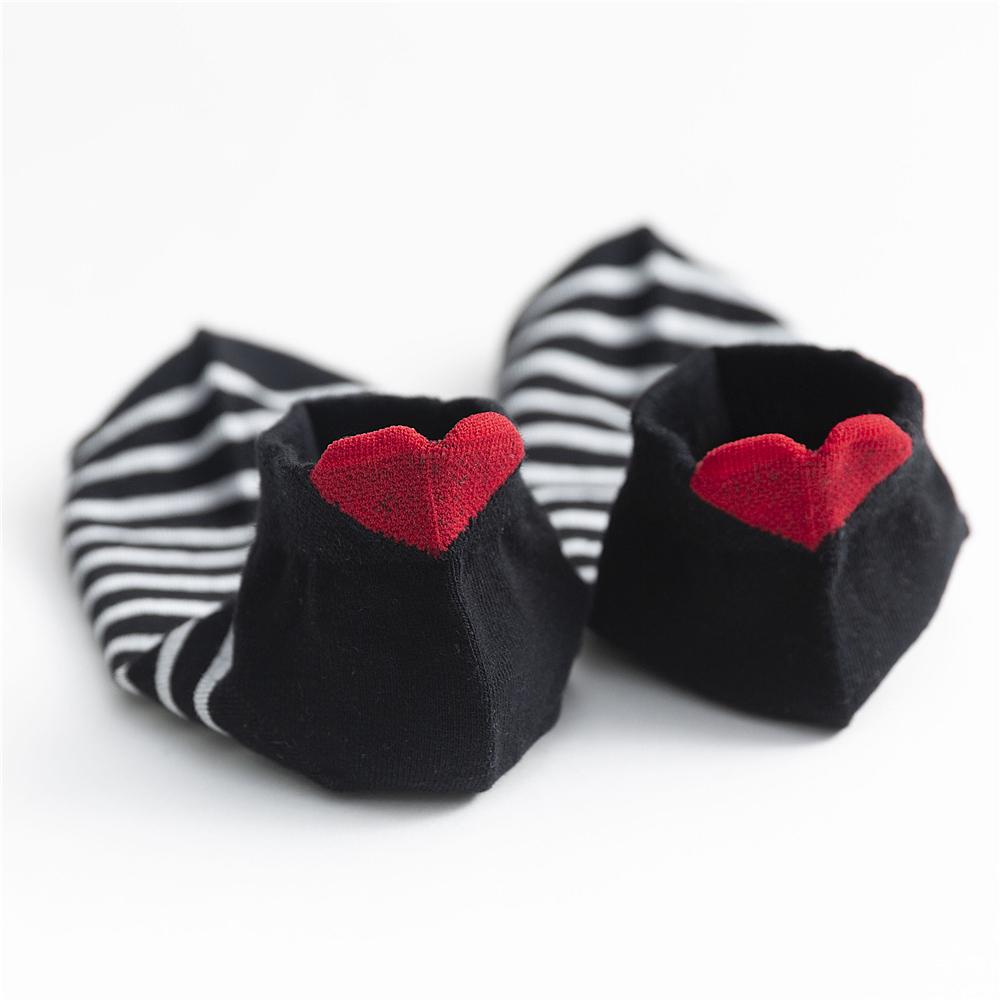 Chic Cute 3D Red Love Heart Heel Striped Short Ankle Socks Funny Girls' Happy Fresh Fashion Summer Literary Sokken Dropship