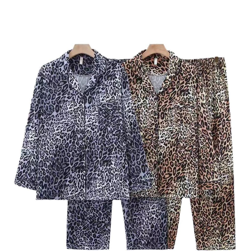 Dingdang Guifei Women's Autumn/Winter Pajama Set: Turn-Down Collar, Long Sleeve, Long Pants, Casual, Comfortable, Fashionable Homewear.