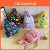 Versatile And Charming Children's Canvas Backpack With Cute Cartoon Patterns For Preschool
