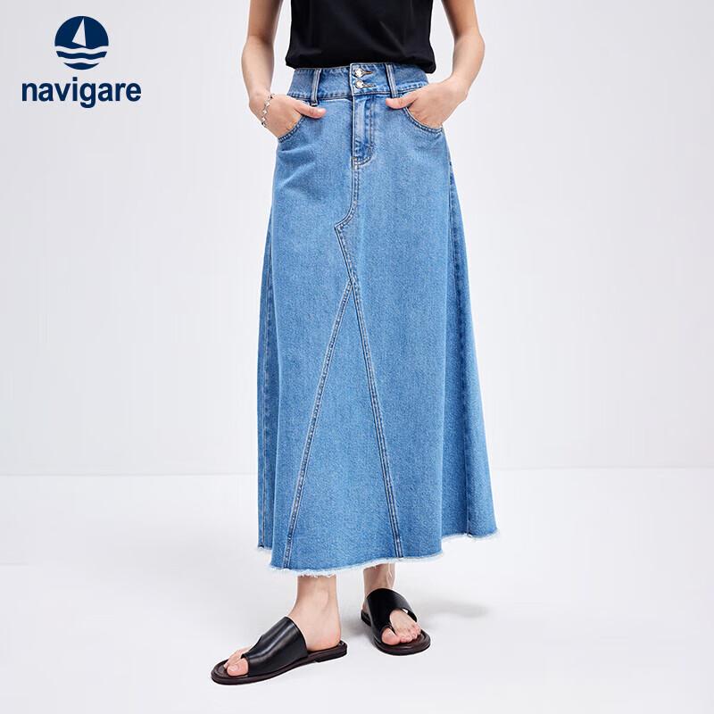 Navigare Italia Women s Casual Denim A-line Skirt L