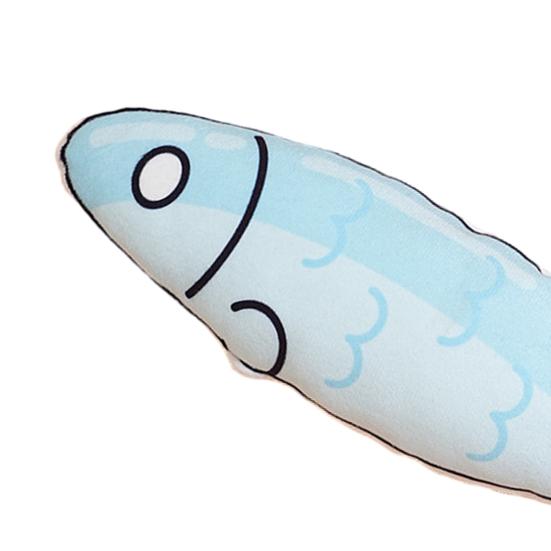 Canvas Fish Cat Chew Toy with Catnip Crinkle Paper Kitten Squeaky Fish