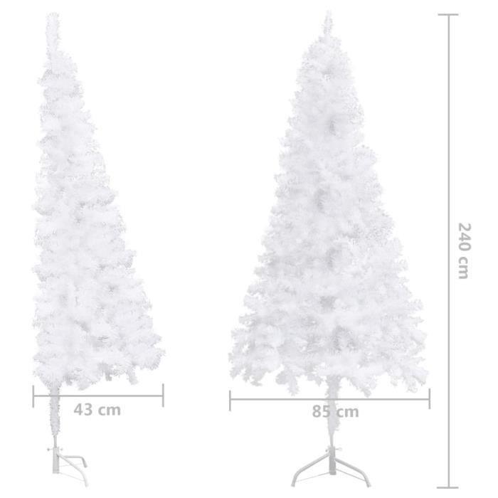Sapin artificiel d'angle - Blanc - 240 x 85 cm