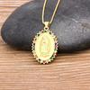 Nidin New Arrival 10 Styles Copper CZ Virgin Mary Necklaces For Women Men Crystal Necklace Long Chain Catholic Jewelry Gifts