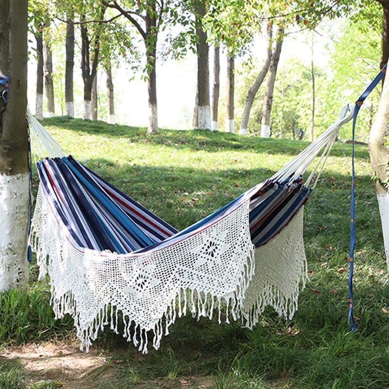 Cotton Canvas Outdoor Hammock Swing Chair