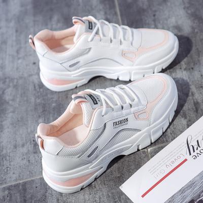Breathable Sports Shoes Women's Mesh Surface Spring and Autumn New Korean Version of Student Board Shoes Women's Thick-soled Mesh Shoes Women