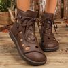 Sommerstiefel Weichsohlige Oberschenkelhohe Knöchelhohe Stiefel Herbst Runde Zehen Atmungsaktive Schuhe Damen Anti-Rutsch Abriebfeste Flache Sandalen
