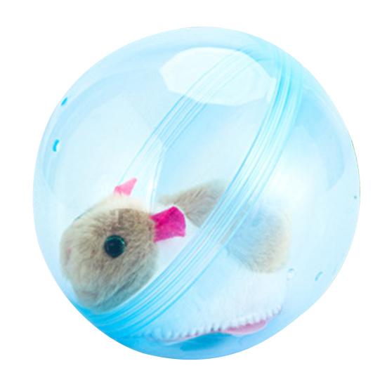 Electric Automatic Rolling Hamster Ball, Rolling Ball Toy with Plush Rabbit Inside, Simulation Animal Interactive Ball Toy, Gift for Toddlers