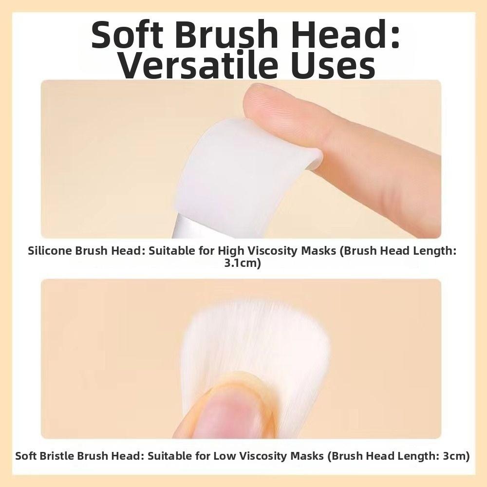 Chrome Handle Silicone Face Mask Brush Soft Hair Foundation Applicator  Skincare Products