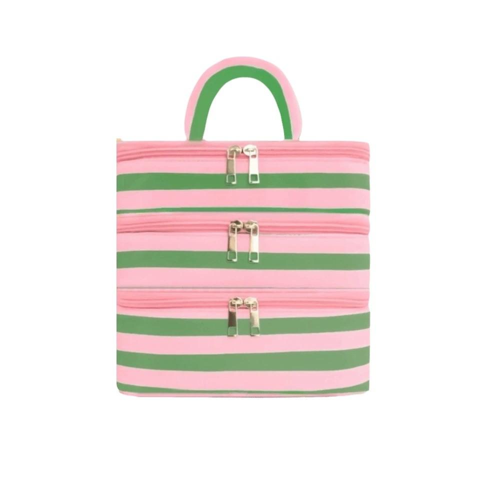 Polyester Multi-Layer Cosmetic Bag Macaron Color Makeup Bag Travel Storage Bag Holiday