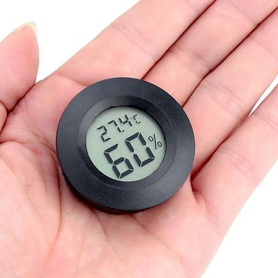 1~10ST +70°C Mini LCD Digital Termometer Hygrometer Rund Temperatur Luftfuktighetstestare Sensor Detektor För Frys Cigarrlåda