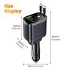 120W Retractable Car Charger USB Type C PD with Roof Starlight For iPhone Samsung Fast Charging Cord Cigarette Lighter Adapter