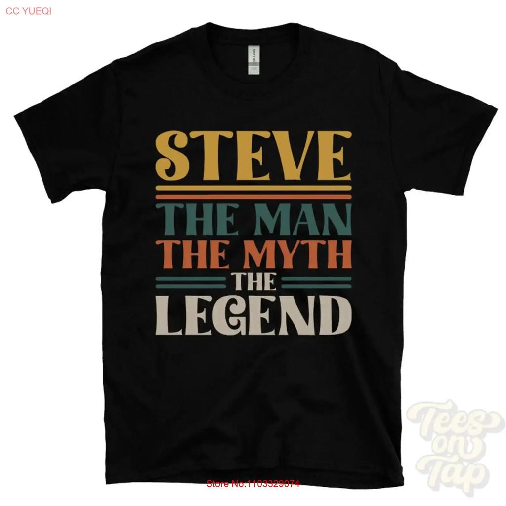 Steve name t shirt The Unisex Myth Legend Unisexs graphic tee vintage Washed Top For Everyday Wear Versatile streetwear Slightly