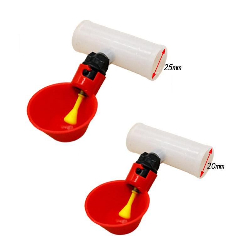10 Pcs Automatic Quail Drinker Chicken Waterer Bowl Straight Pipe With Yellow Nipple Farm Poultry Drinking Water System