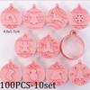 New Christmas Cartoon Snack Cookie Cutter Set 3D Embossing Mold Cookie Cutter Molds For Cake Kids Birthday Party Kitchen Tools