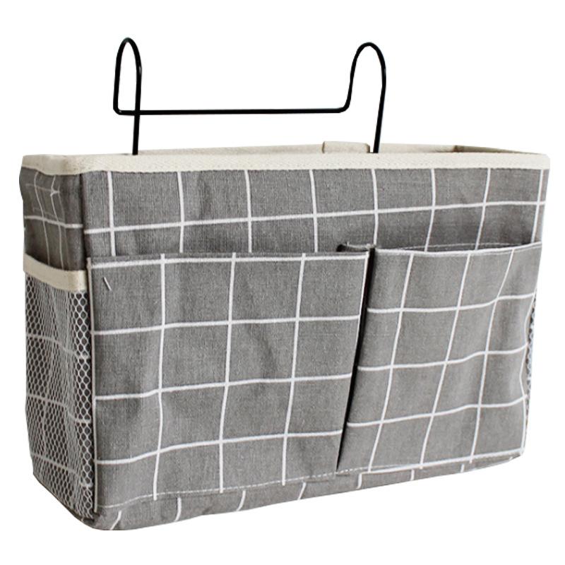 Dormitory Storage Bedside Hanging Basket Student Dormitory Storage Bag Cotton Linen Fabric Bedside Storage Hanging Bag