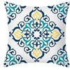 Home Decor Exquisite Blue-Yellow Patterned Throw Pillow Covers Pattern Cushion Cover Suitable For Sofa Bedroom Car Pillow Cover