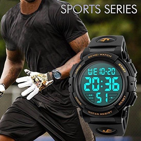 Timever digital wristwatch mens waterproof LED watch sports alarm stopwatch functions large easy-to-read display includes Japanese instruction manual