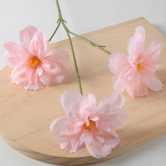 24 Inch Artificial Flower with 3 Heads Full Blooms Faux Silk Flower Branches for Vase Wedding Bouquet Home Party Decor