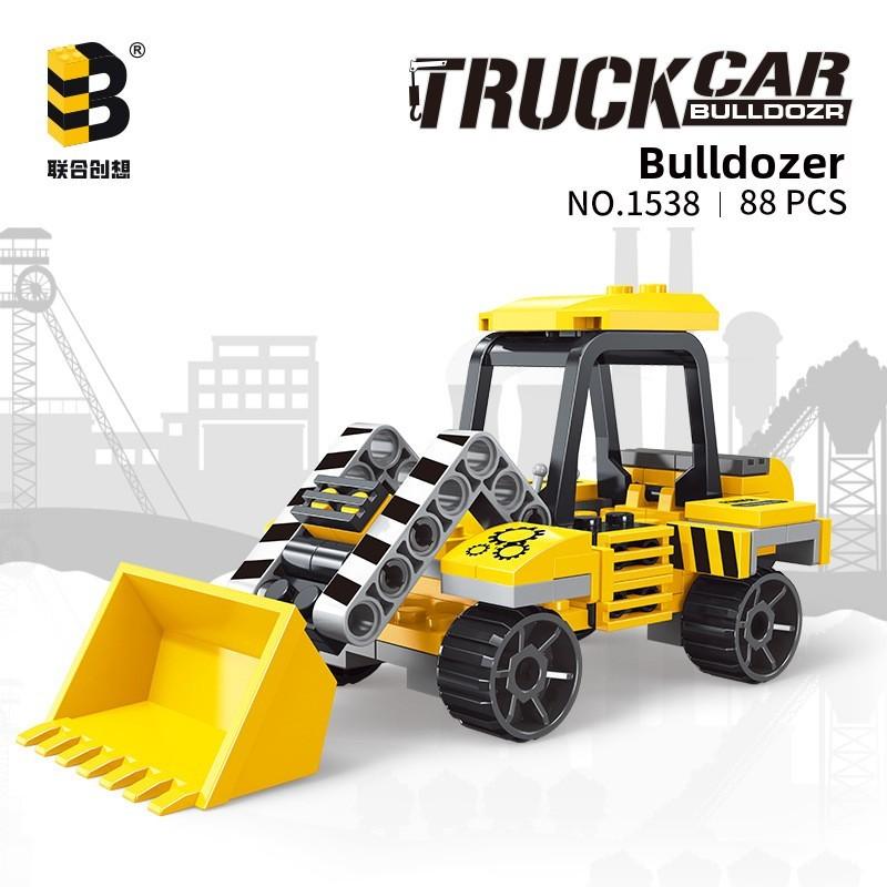 Bulldozer Engineering Urban Assembly Building Block Kid Toys Ornament Model