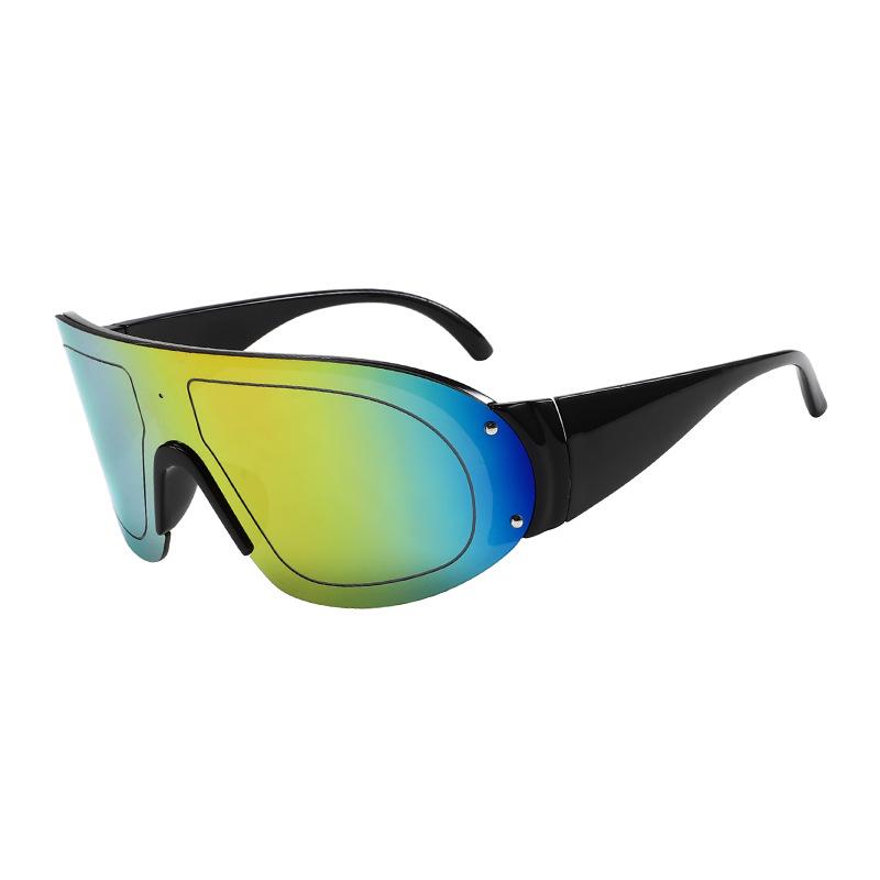 Windproof UV-Protection Sunglasses: Stylish Unisex Large Frame for Outdoor Fashion