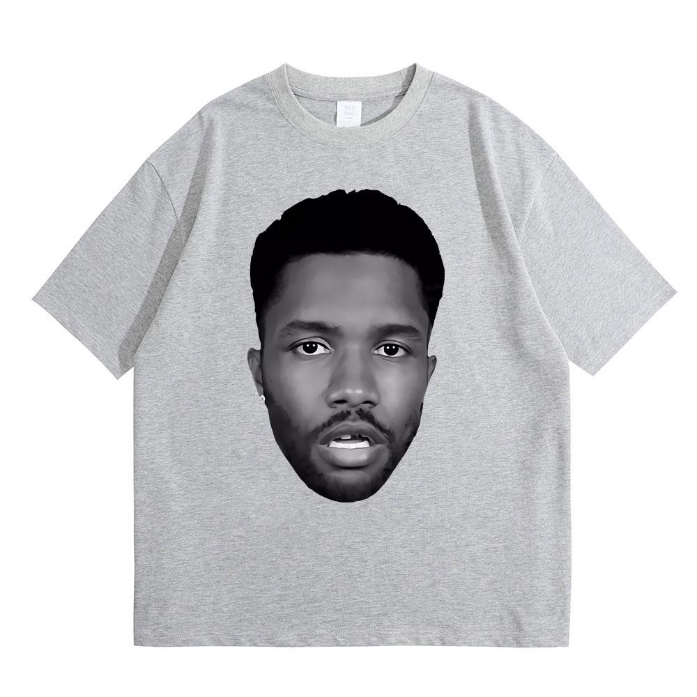 Rapper Frank Hip Hop Vintage Head Graphic Tshirt Men Ocean Fashion Cool T-shirt Blond Oversized T Shirts Men's Tops Short Sleeve