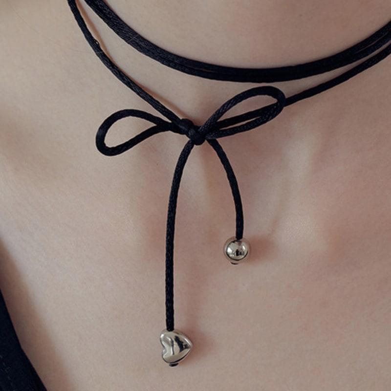 Shertz Ribbon Choker String Necklace L (Surgical)