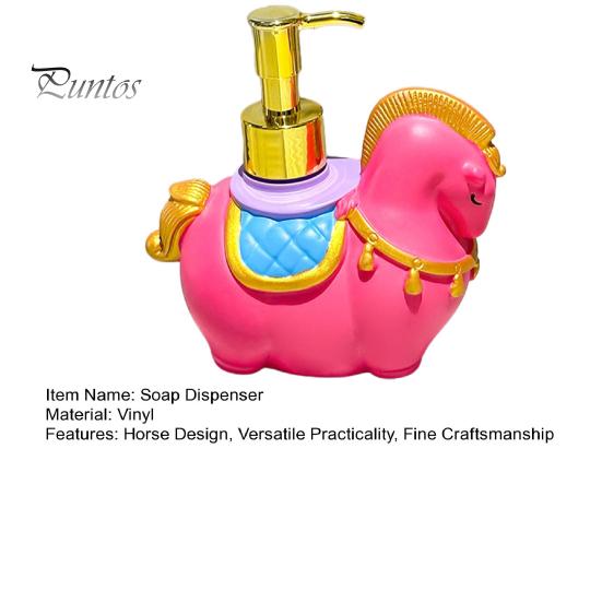 Practical Soap Container Dispenser Horse Design Hand Lotion Shower Dressing Table Holder Gel Bottle with Golden Pump Head Bathroom Accessory Metal