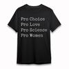 Women's Classic T-Shirt Pro Choice Motto Graphic Tee Short Oversize Cotton Black