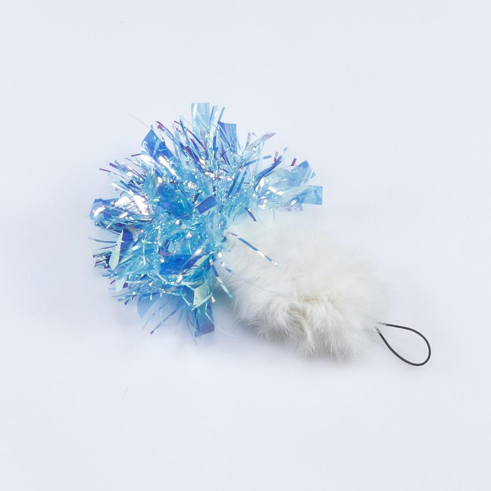 Plush Ball Cat Toy Tassel Rabbit Fur Cat Teaser Stick Changing Heads Pet Toys For Kitten