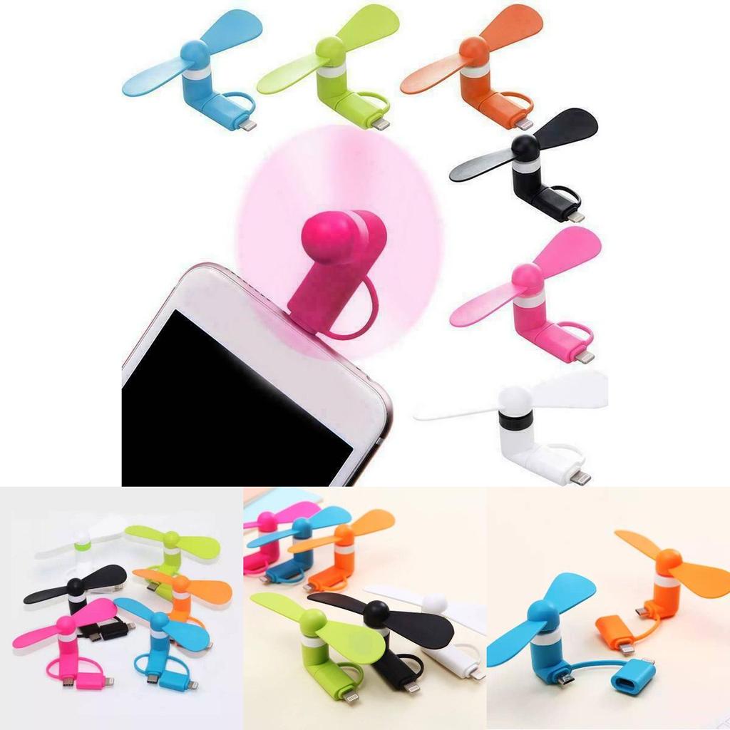 Apple Phone Mini Plugin Fan With Soft Blades Portable Cooling For Commuting And Office