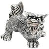 Okinawa Souvenir Shisa Horizontal Figurine, Mini, Entryway, Gold/Silver Shisa, (Silver)