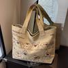 Cute Versatile Canvas Tote Bag Cartoon Dog Pattern Large Capacity Shoulder Bag Korean Style Women's Handbag for Women