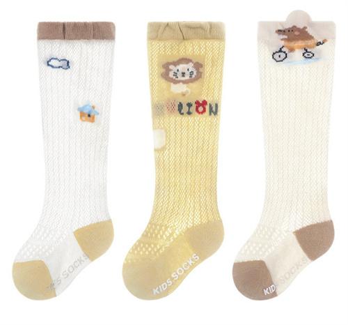 Lawadka 3Pairs/set Baby Boy Girl Long Socks Summer Mesh Thin Newborn Socks For Girls Boys Print Toddler Knee High Sock 0-3Years