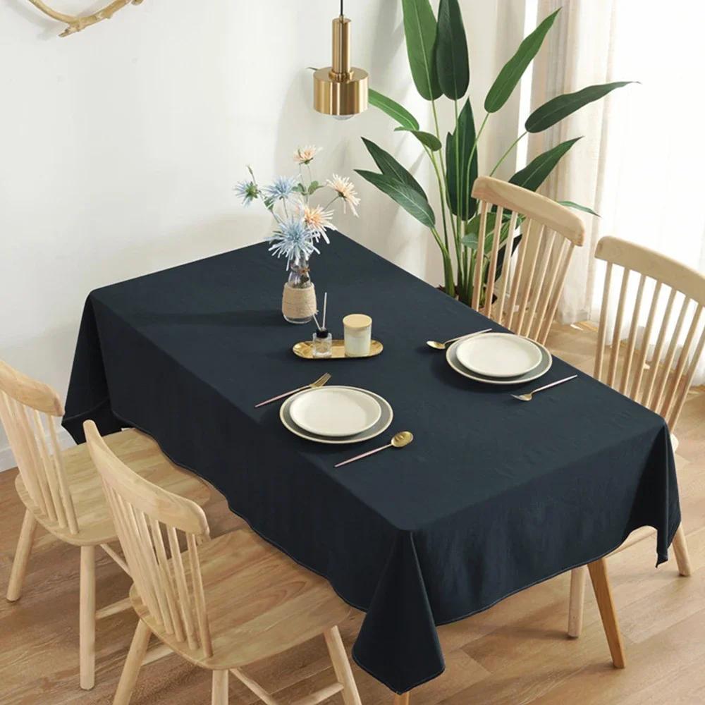 Tablecloth Cotton Washable Table Cover pure color Tablecloths for Rectangle Table Baby Shower Kitchen Party Wedding Christmas
