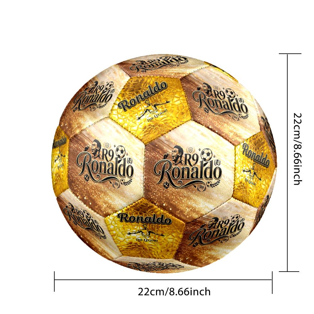 Ronaldos goldene Legende Größe 5 Fußball Maschinengenäht Indoor/Outdoor Universeller Fußball Fußballzubehör Perfekte Geburtstags-Weihnachtsgeschenkidee