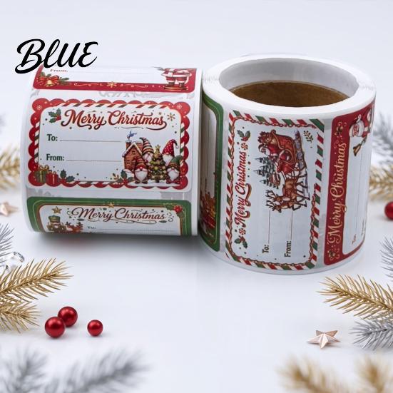 Holiday Embellishments for Scrapbooking Christmas Handwritten Name Tags Stickers Self-adhesive Coated Paper Stickers Roll Gift Personalized